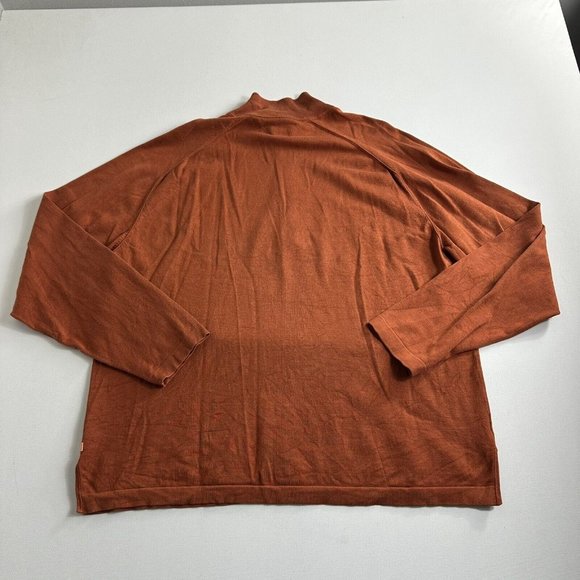 Tommy Bahama 1/4 Zip Sweater Mens Size XL Silk Blend Long Sleeve Orange Preppy - Picture 2 of 7